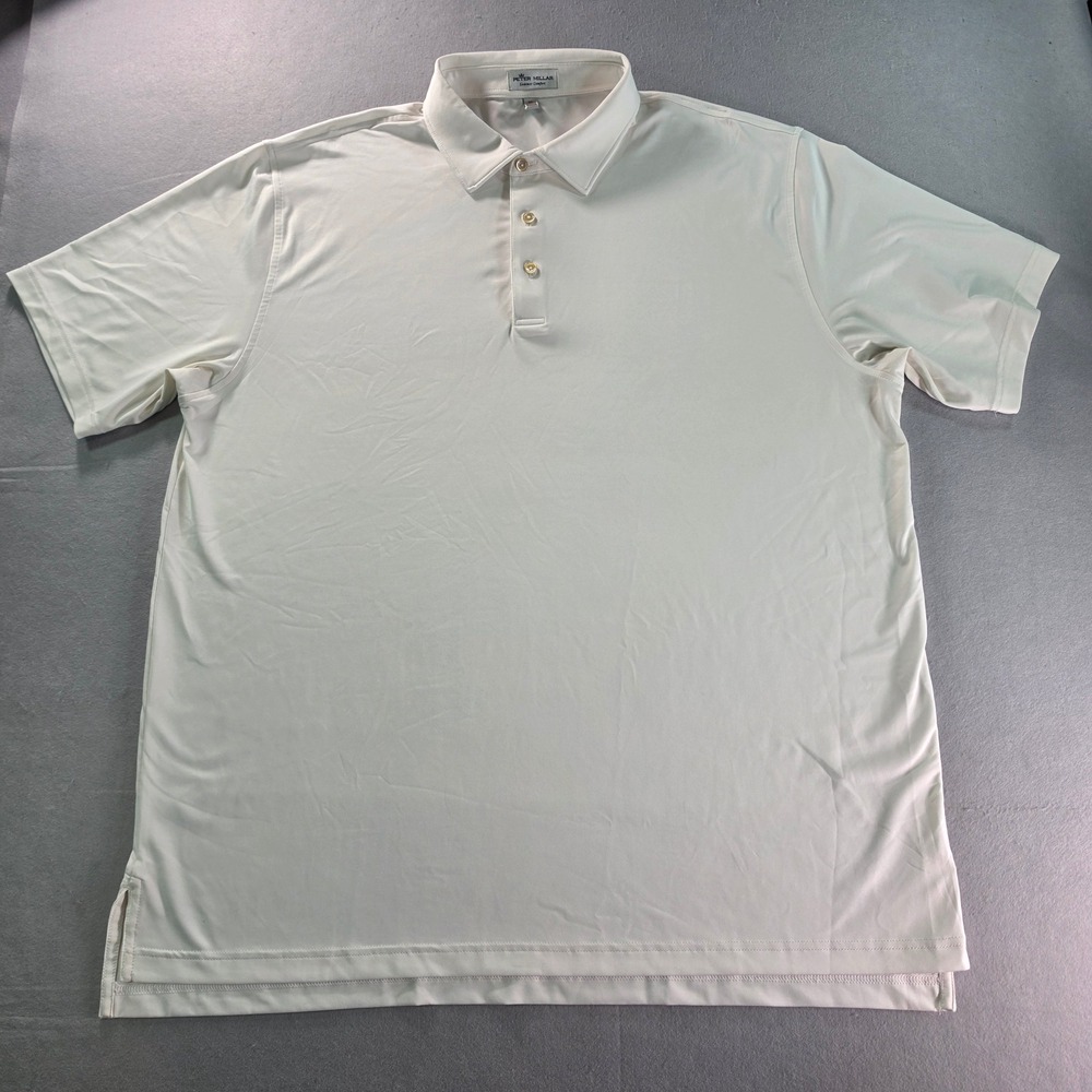 Peter Millar Summer Comfort Polo Shirt Mens XL White Short Sleeve Golf Top